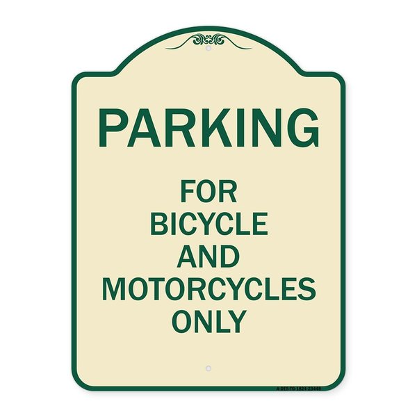 Signmission Parking for Bicycles and Motorcycles Heavy-Gauge Aluminum Sign, 24" x 18", TG-1824-23448 A-DES-TG-1824-23448